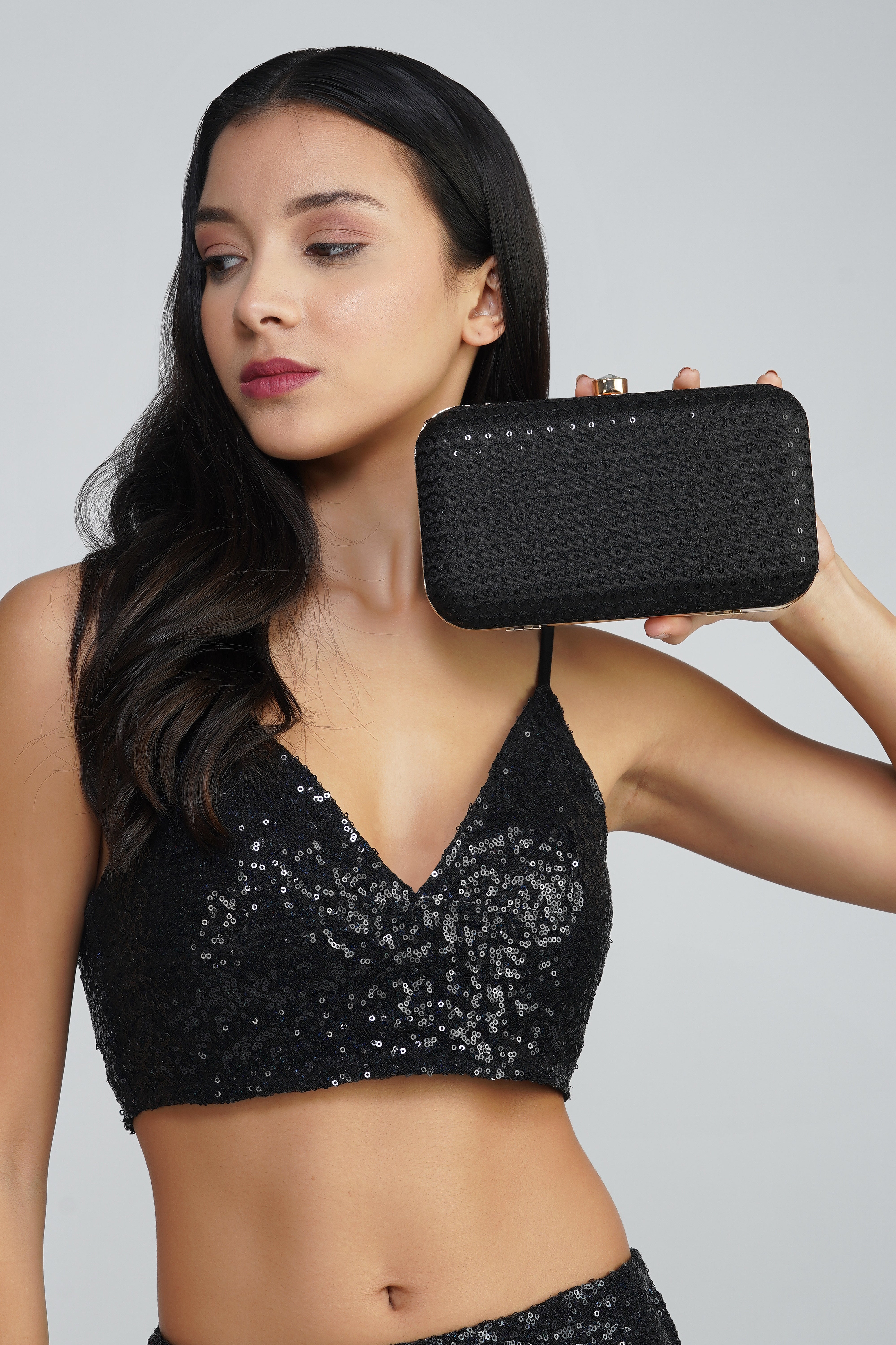 Nice-G Onyx Glow Clutch: The Perfect Midnight Elegance